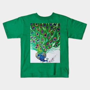 Peacock painting Kids T-Shirt